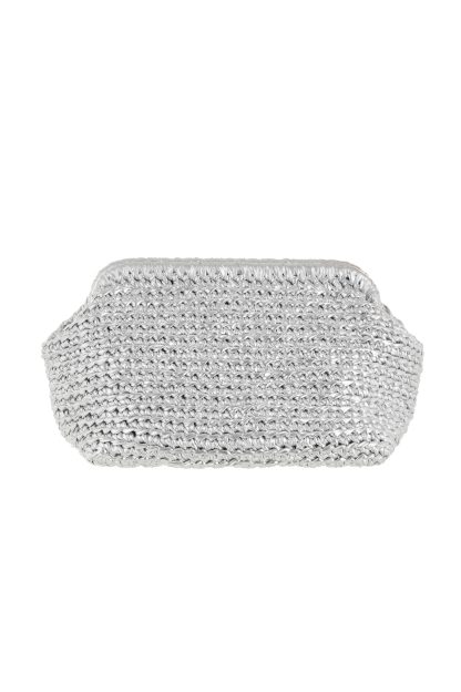 Silver Glow Macramé Bag