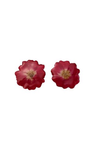 Rosalia Rouge – Red Mini Rose Earrings