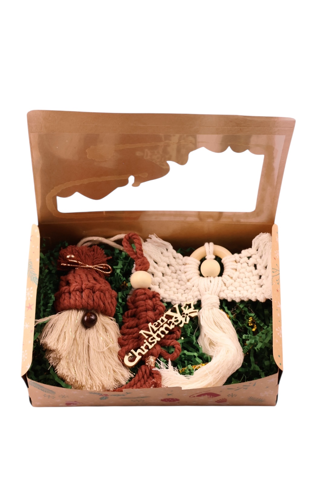 Christmas Macrame Gift Box - Set of 3 Ornaments - Image 3