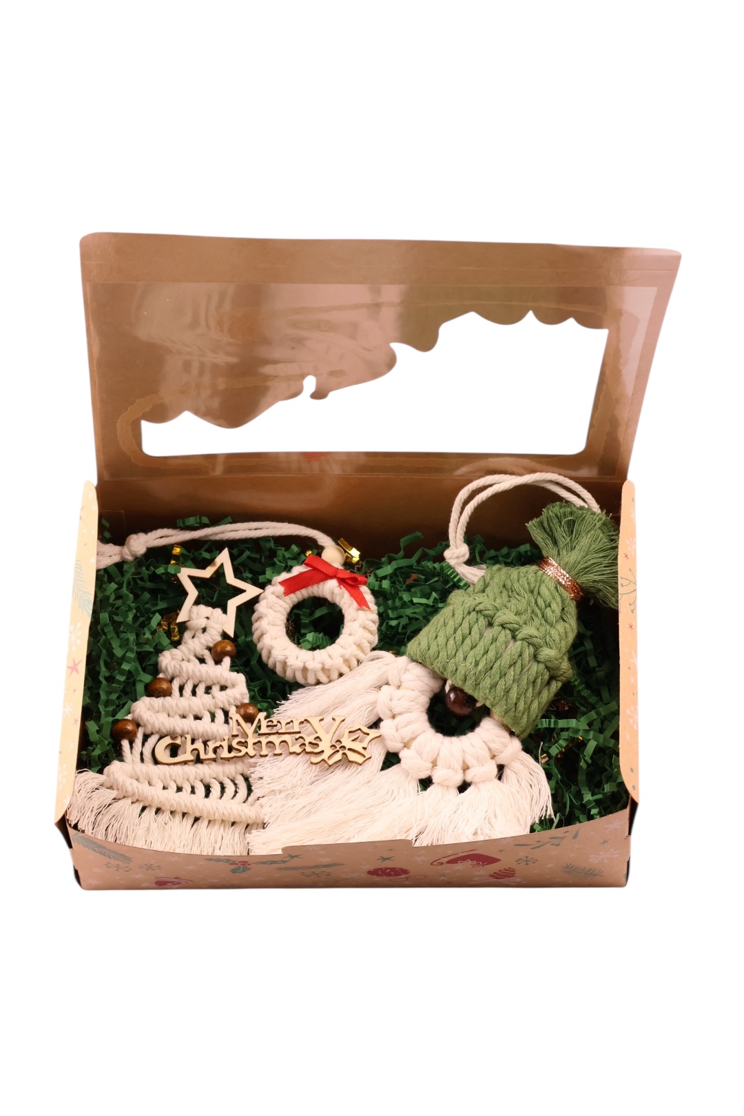 Christmas Macrame Gift Box - Set of 3 Ornaments - Image 2