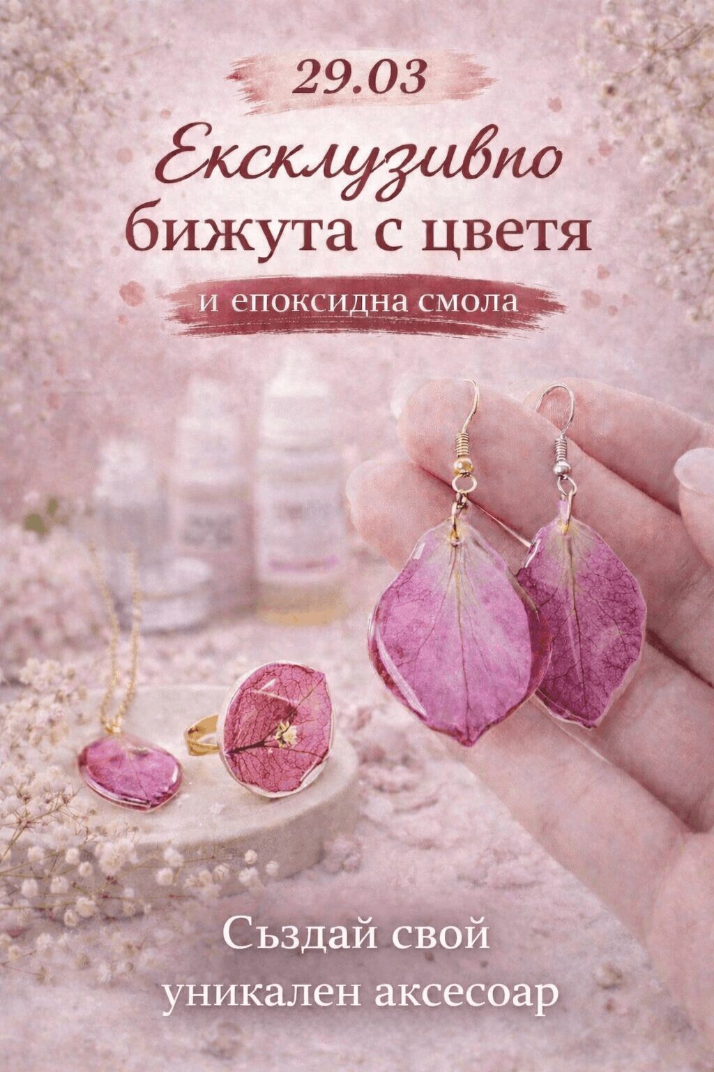 Бижута с цветя и епоксидна смола арт събития във Варна